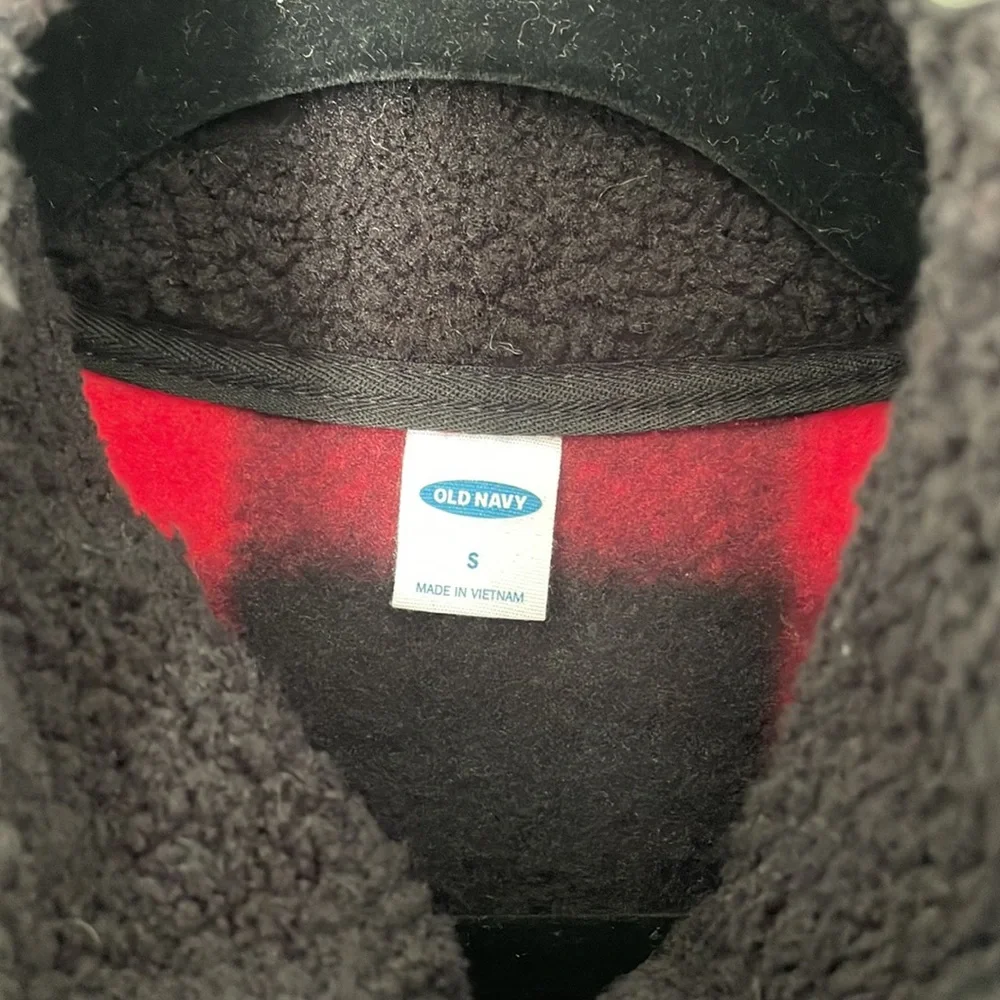 NWT Old Navy Buffalo Plaid Pullover Quarter Zip Fleece - Picture 8 of 9